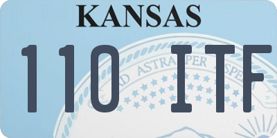 KS license plate 110ITF