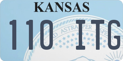 KS license plate 110ITG