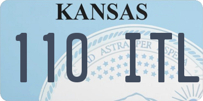 KS license plate 110ITL