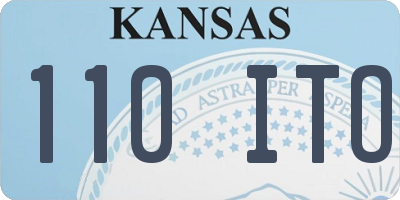 KS license plate 110ITO