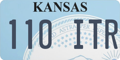 KS license plate 110ITR