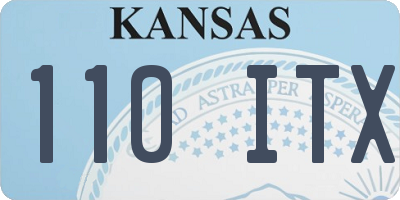 KS license plate 110ITX