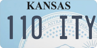 KS license plate 110ITY