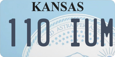 KS license plate 110IUM