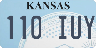 KS license plate 110IUY