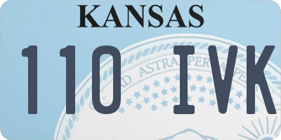 KS license plate 110IVK