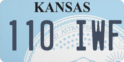 KS license plate 110IWF