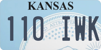 KS license plate 110IWK