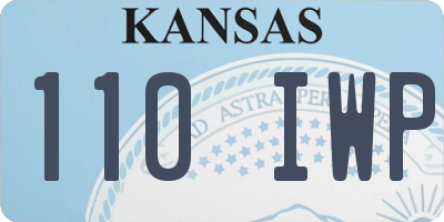 KS license plate 110IWP