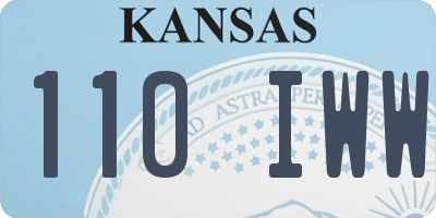 KS license plate 110IWW