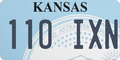KS license plate 110IXN