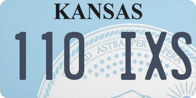 KS license plate 110IXS