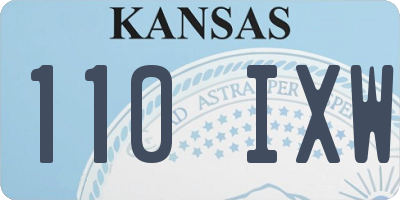 KS license plate 110IXW
