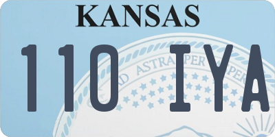 KS license plate 110IYA