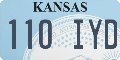 KS license plate 110IYD