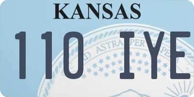 KS license plate 110IYE