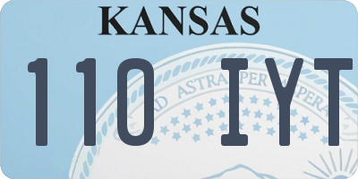 KS license plate 110IYT