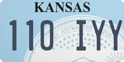 KS license plate 110IYY
