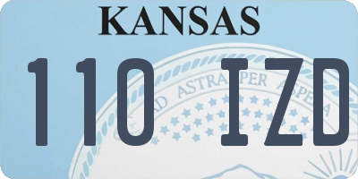 KS license plate 110IZD