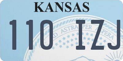 KS license plate 110IZJ