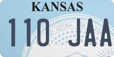 KS license plate 110JAA