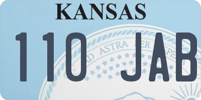 KS license plate 110JAB