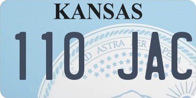 KS license plate 110JAC