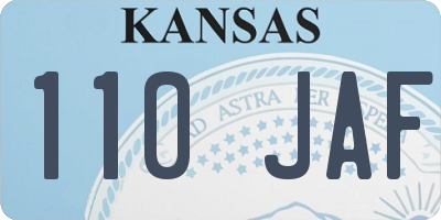 KS license plate 110JAF
