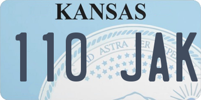 KS license plate 110JAK