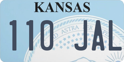 KS license plate 110JAL