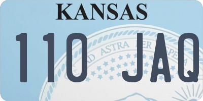 KS license plate 110JAQ
