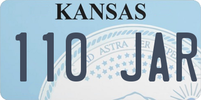 KS license plate 110JAR