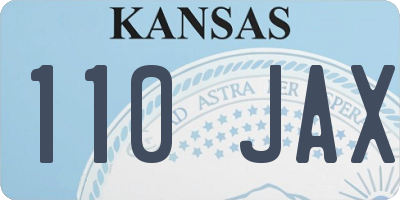 KS license plate 110JAX
