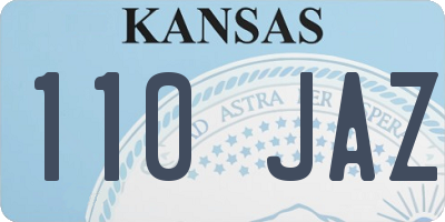KS license plate 110JAZ
