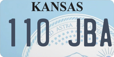 KS license plate 110JBA