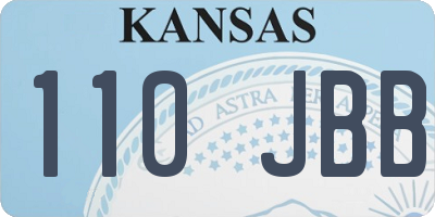 KS license plate 110JBB