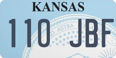 KS license plate 110JBF