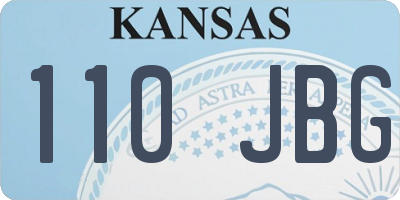 KS license plate 110JBG