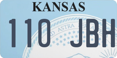 KS license plate 110JBH