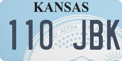 KS license plate 110JBK