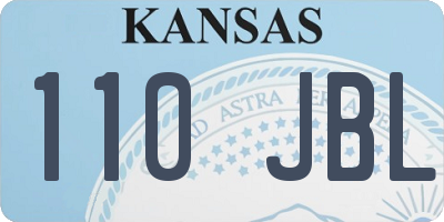 KS license plate 110JBL