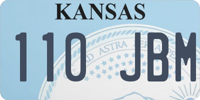 KS license plate 110JBM