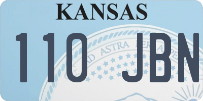 KS license plate 110JBN