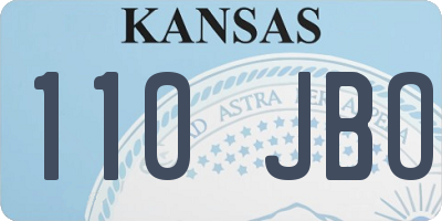KS license plate 110JBO
