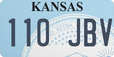 KS license plate 110JBV