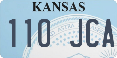 KS license plate 110JCA