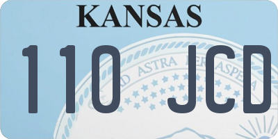 KS license plate 110JCD