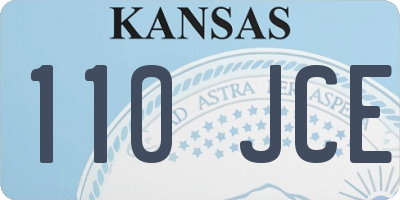 KS license plate 110JCE