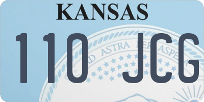 KS license plate 110JCG