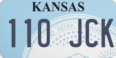 KS license plate 110JCK